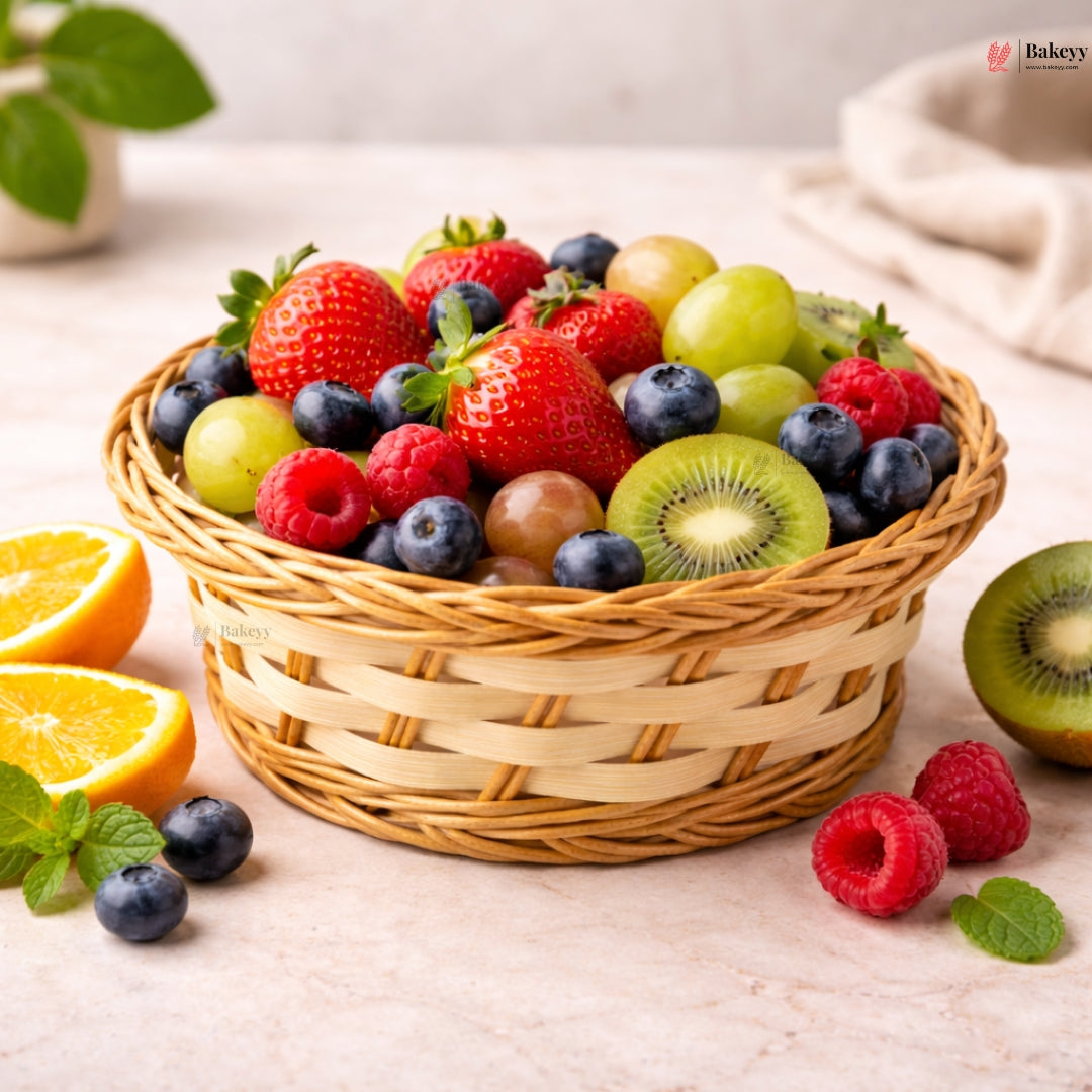 Round Handwoven Wicker Basket | Elegant & Durable Storage Solution | 1 Piece