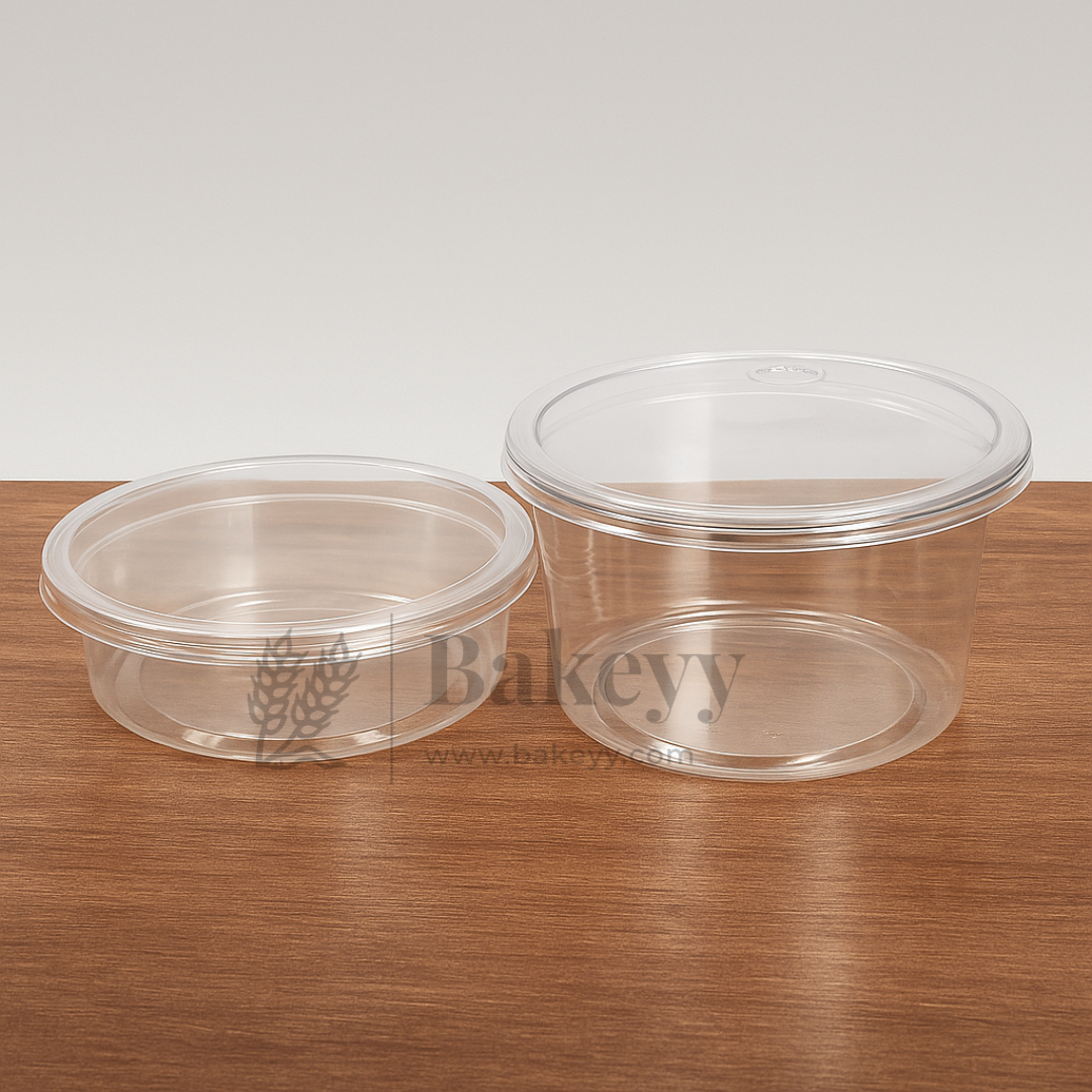 Clear Stackable Round PET Box | Pack of 25