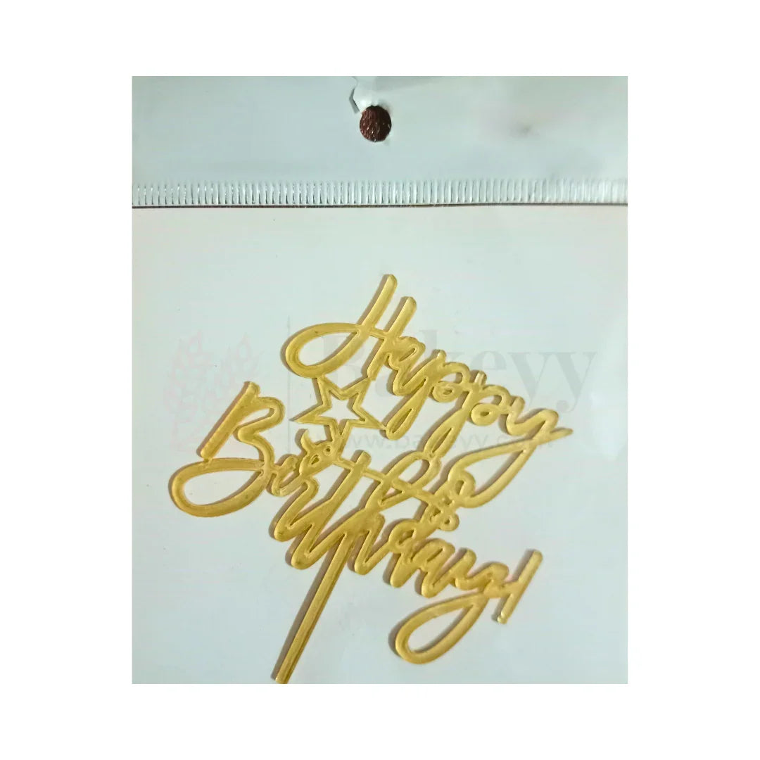 3" inch Happy Birthday Cake Topper - D28