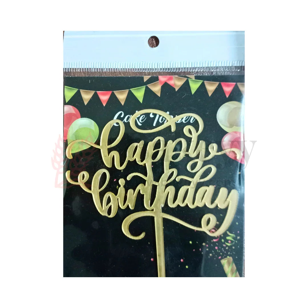 4" inch Happy Birthday Cake Topper - D9