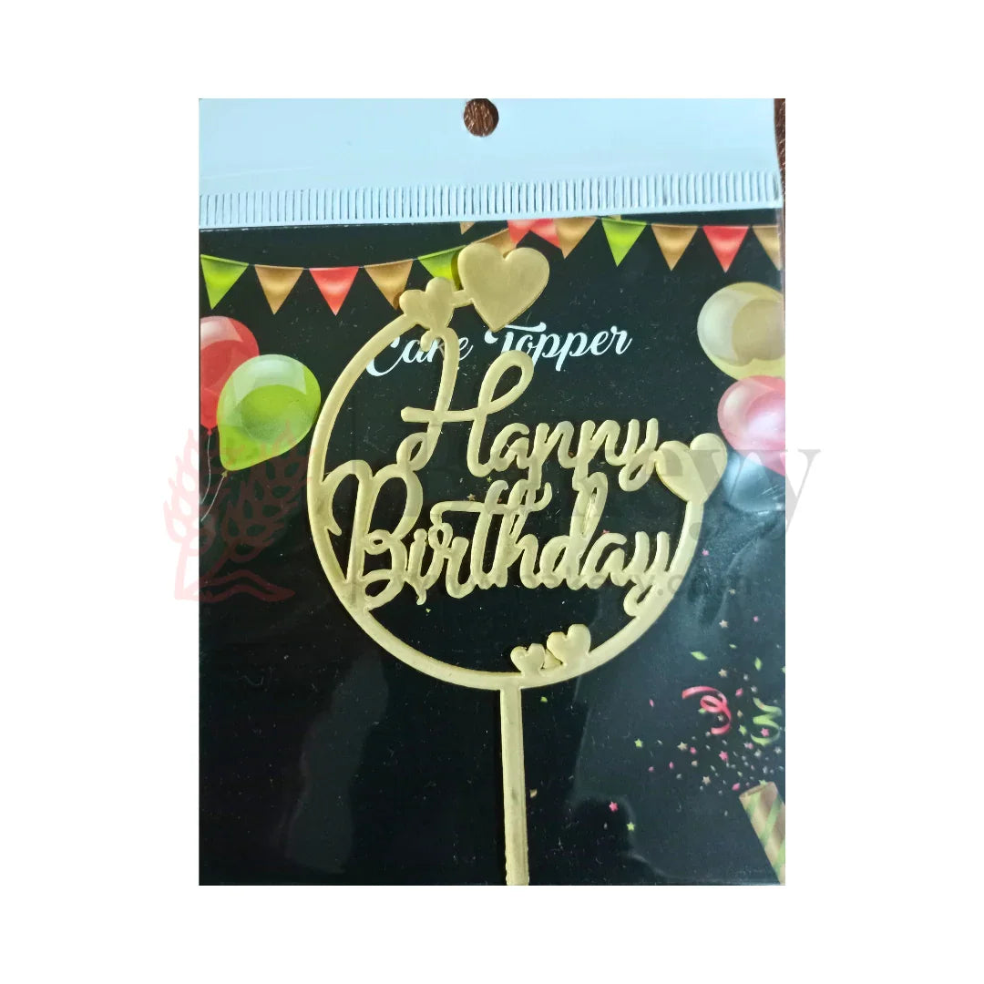 4" inch Happy Birthday Cake Topper - D16