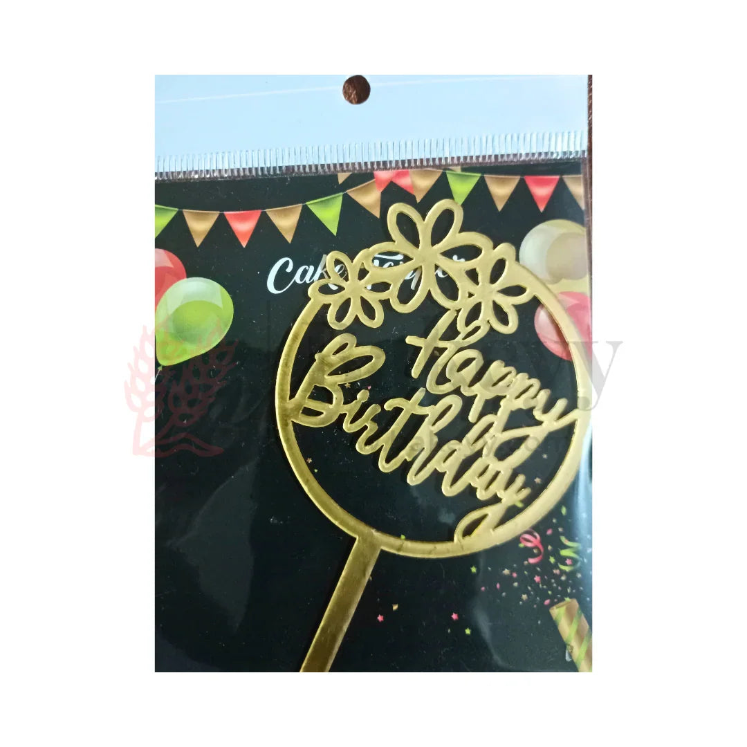 4" inch Happy Birthday Cake Topper - D17