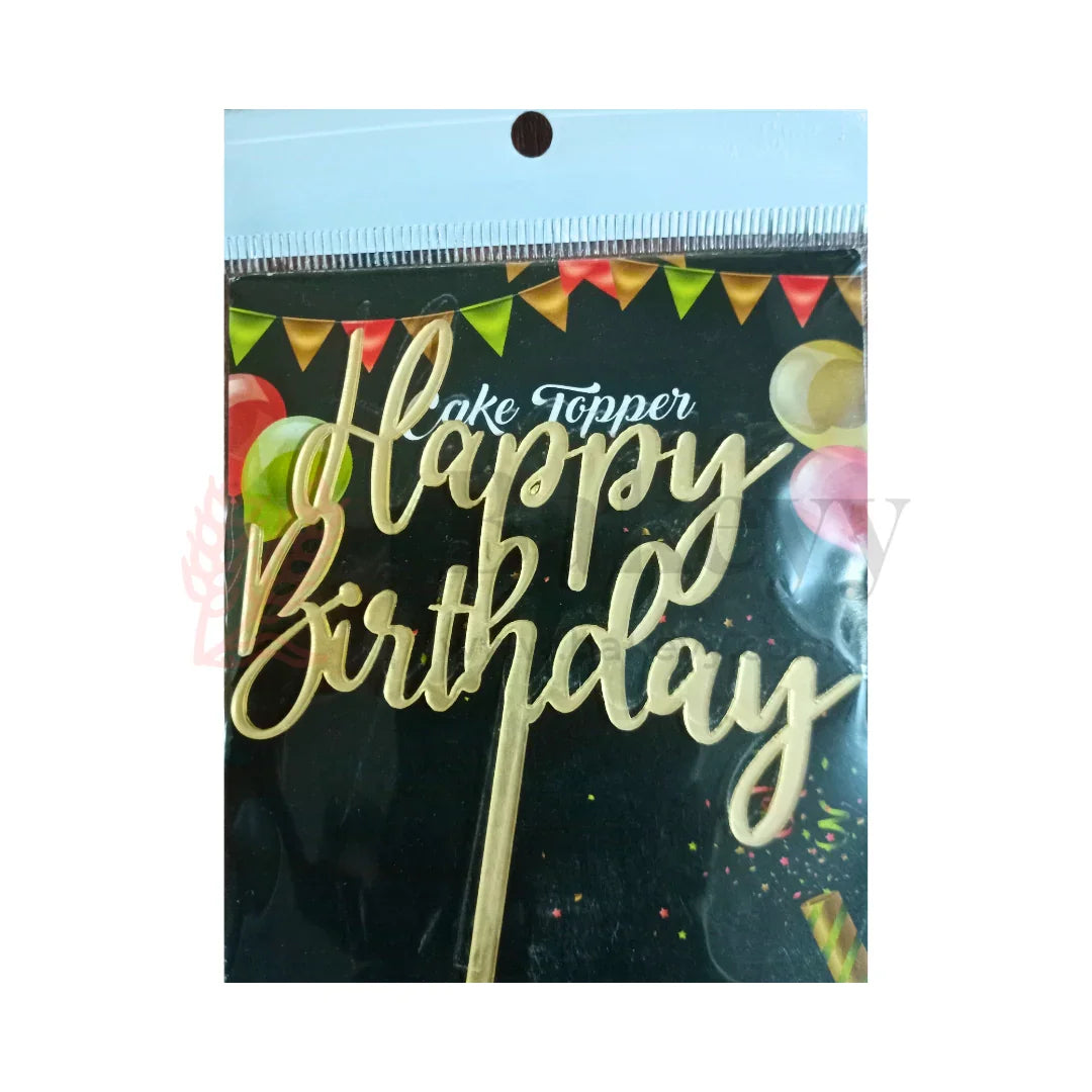 4" inch Happy Birthday Cake Topper - D18