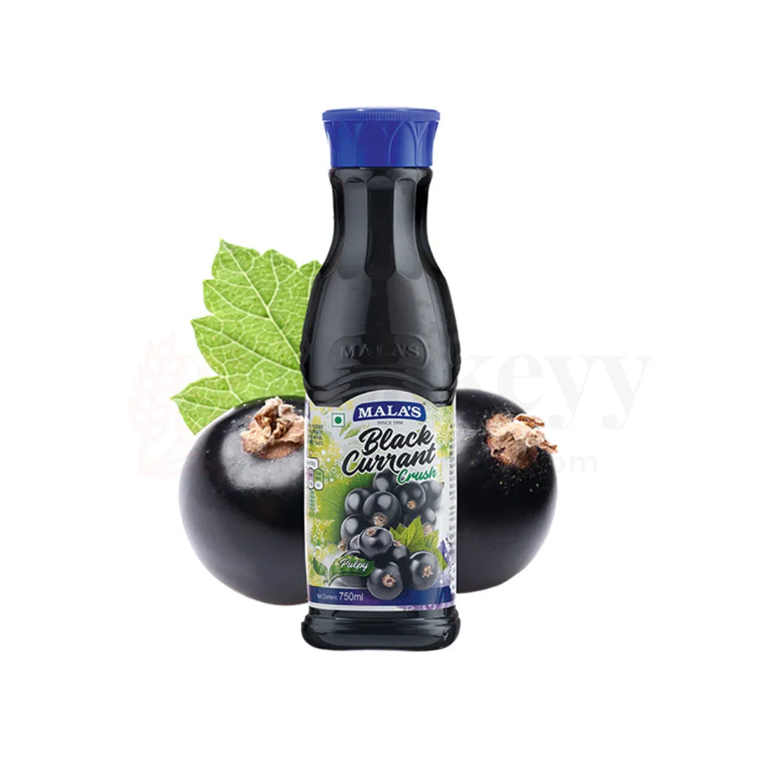 Mala's Black Currant Fruit Crush – 750ml | Real Pulpy Fruit for Drinks & Desserts