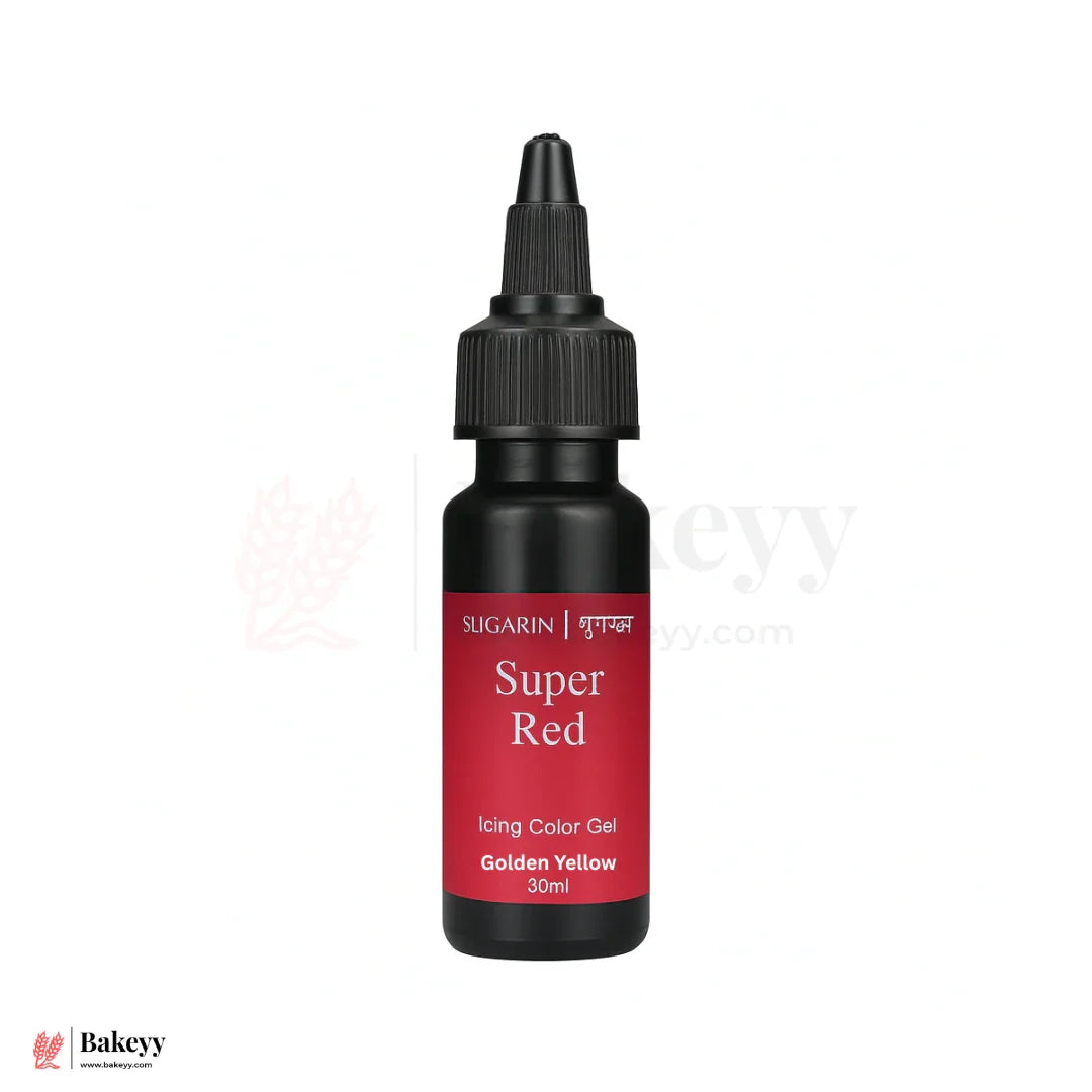Sugarin Super Red Icing Color Gel – 30ml | Intense Red Gel Color for Cakes, Cupcakes & Desserts - Bakeyy.com - India - Sugarin Super Red Icing Color Gel – 30ml | Intense Red Gel Color for Cakes, Cupcakes & Desserts - Default Title