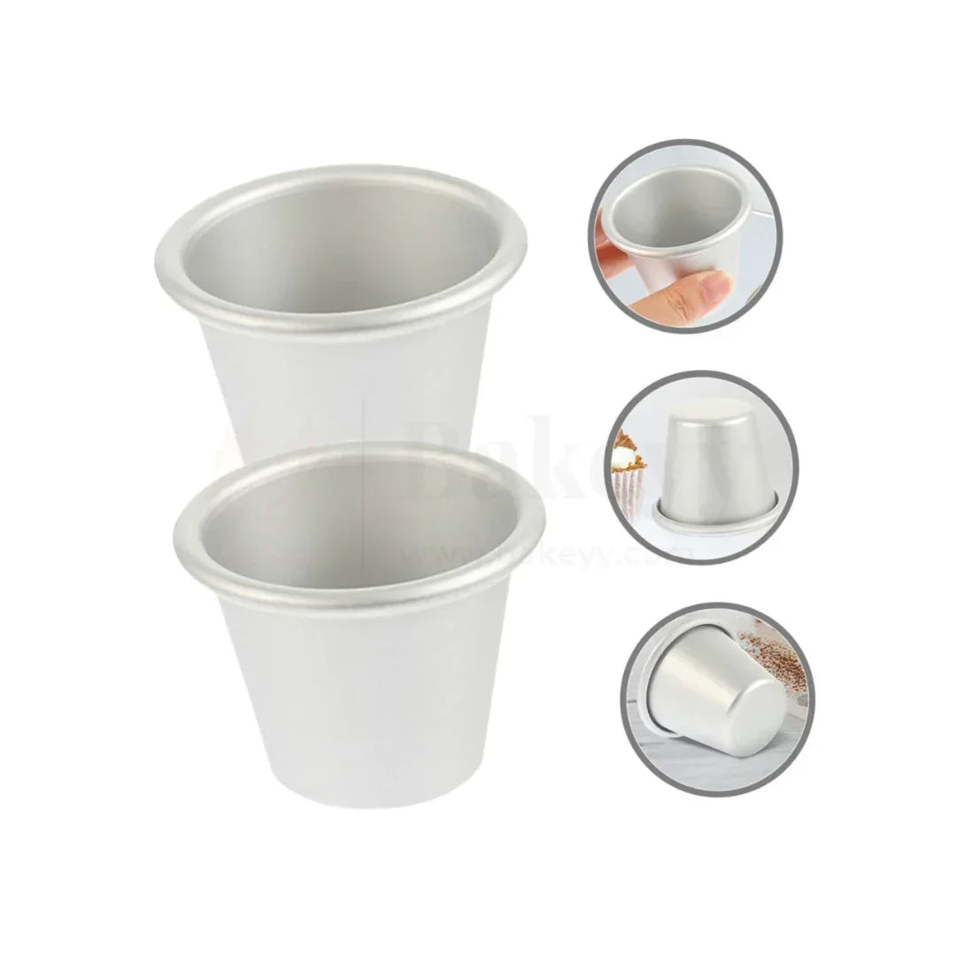 5x3x5 CM Aluminium Glass Mould – Multi-Purpose Mould for Baking, Steaming & Freezing - 1pcs - Bakeyy.com - India - 5x3x5 CM Aluminium Glass Mould – Multi-Purpose Mould for Baking, Steaming & Freezing - 1pcs - Default Title