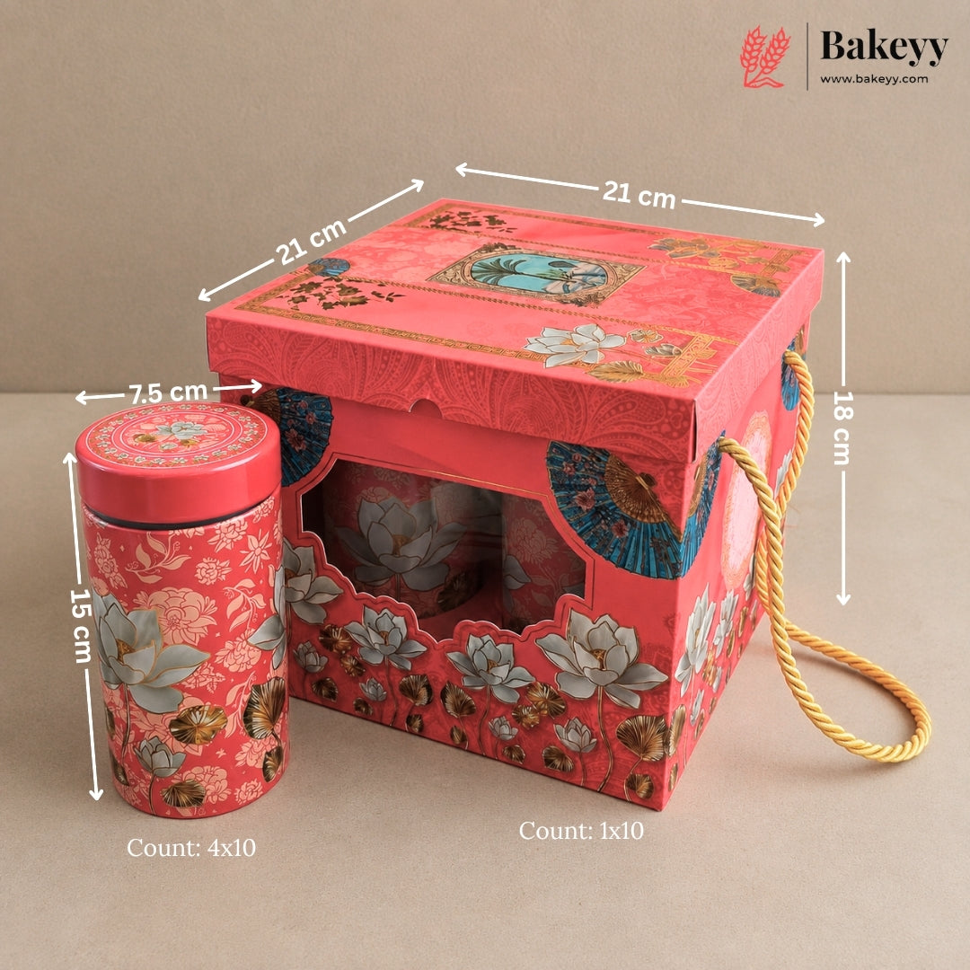 Royal Garden Heritage Theme Gift Box with Tin Containers | Pack of 10