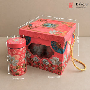 Royal Garden Heritage Theme Gift Box with Tin Containers | Pack of 10