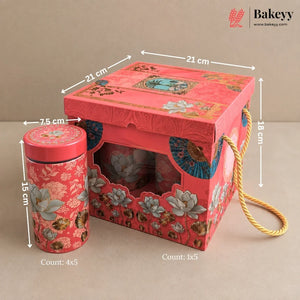 Royal Garden Heritage Theme Gift Box with Tin Containers | Pack of 5