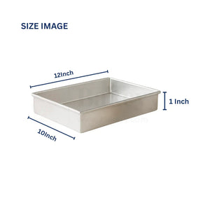 Rectangular Aluminium Brownie Tray | 1 Piece - Bakeyy.com - India - Rectangular Aluminium Brownie Tray | 1 Piece - 10 x 12 x 1 Inch 370.00