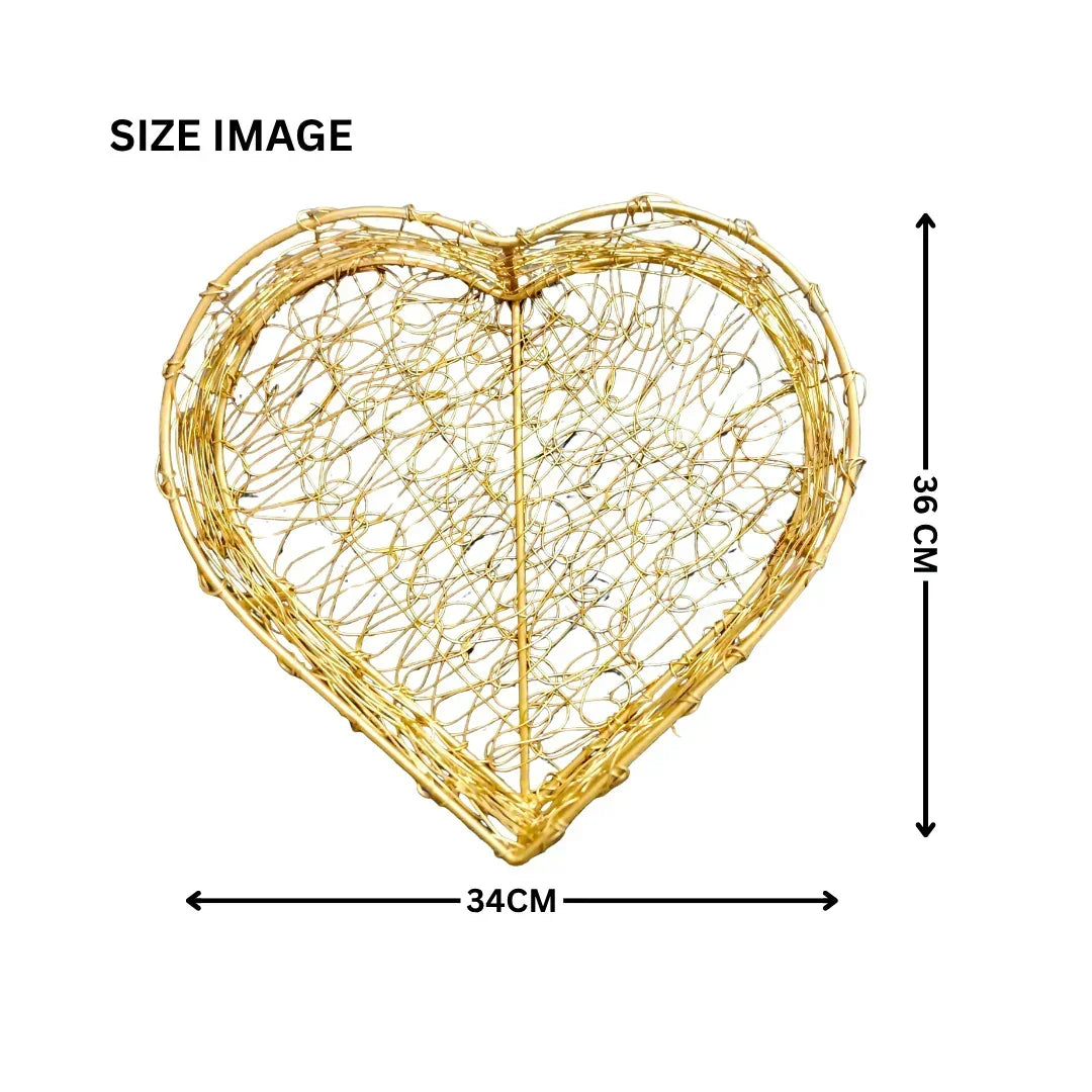 Heart Metal Basket Without Handle | 1 Piece - Bakeyy.com - India - Heart Metal Basket Without Handle | 1 Piece - Extra Large