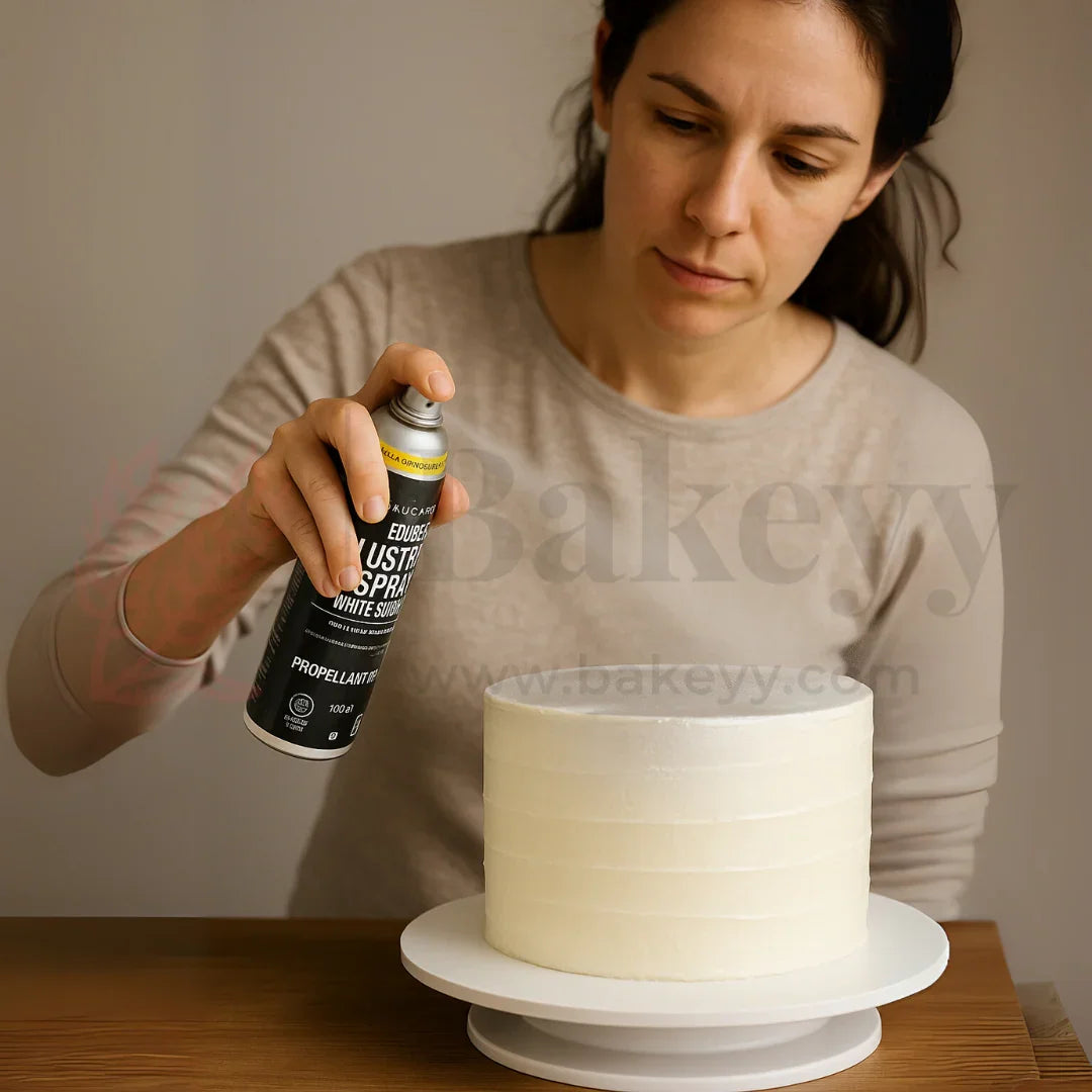 Sugarin Edible Lustre Spray – White Silver | 100ml – Propellant-Free