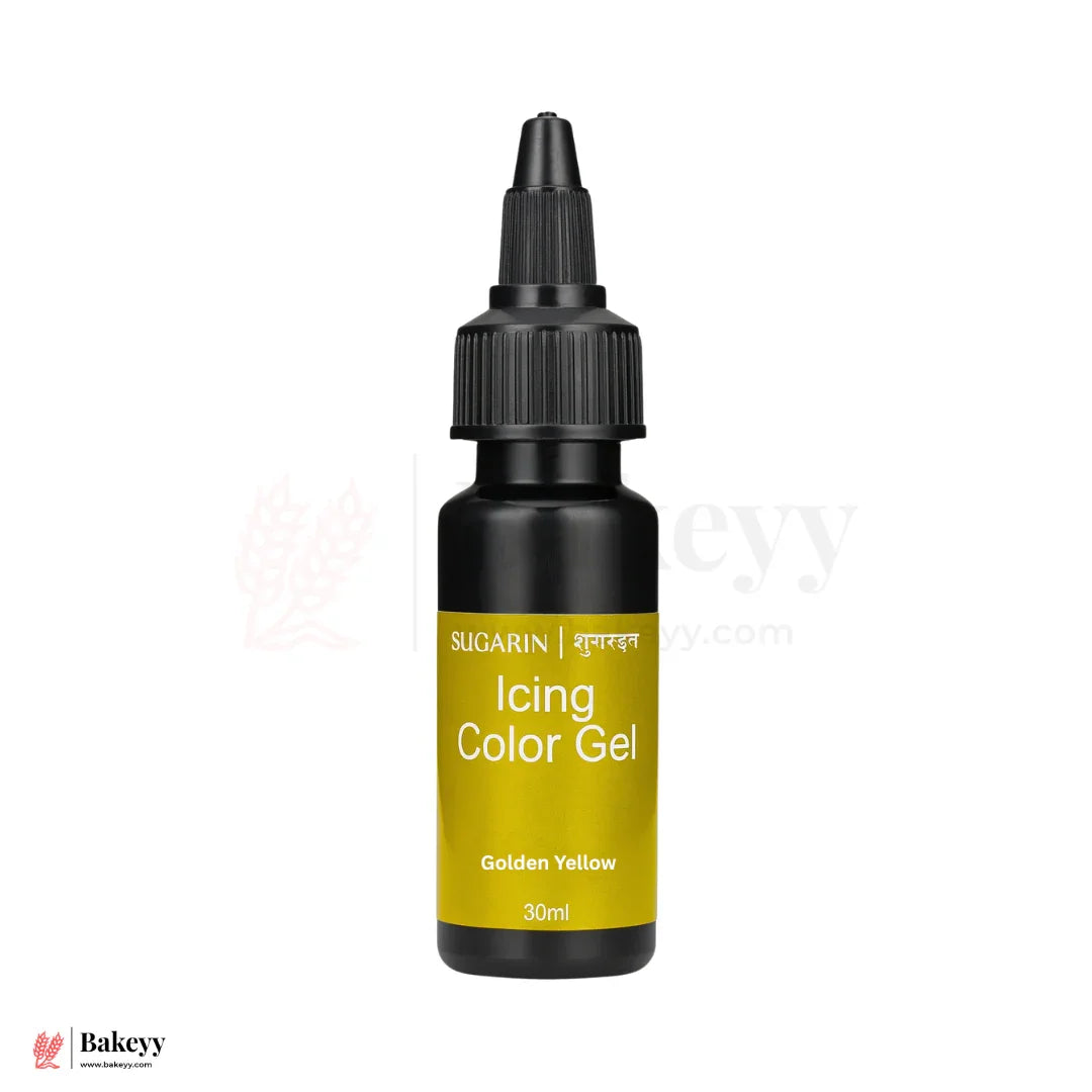 Sugarin Golden Yellow Icing Color Gel – 30ml | Vibrant Food Gel Color for Cakes, Fondant & More - Bakeyy.com - India - Sugarin Golden Yellow Icing Color Gel – 30ml | Vibrant Food Gel Color for Cakes, Fondant & More - Default Title