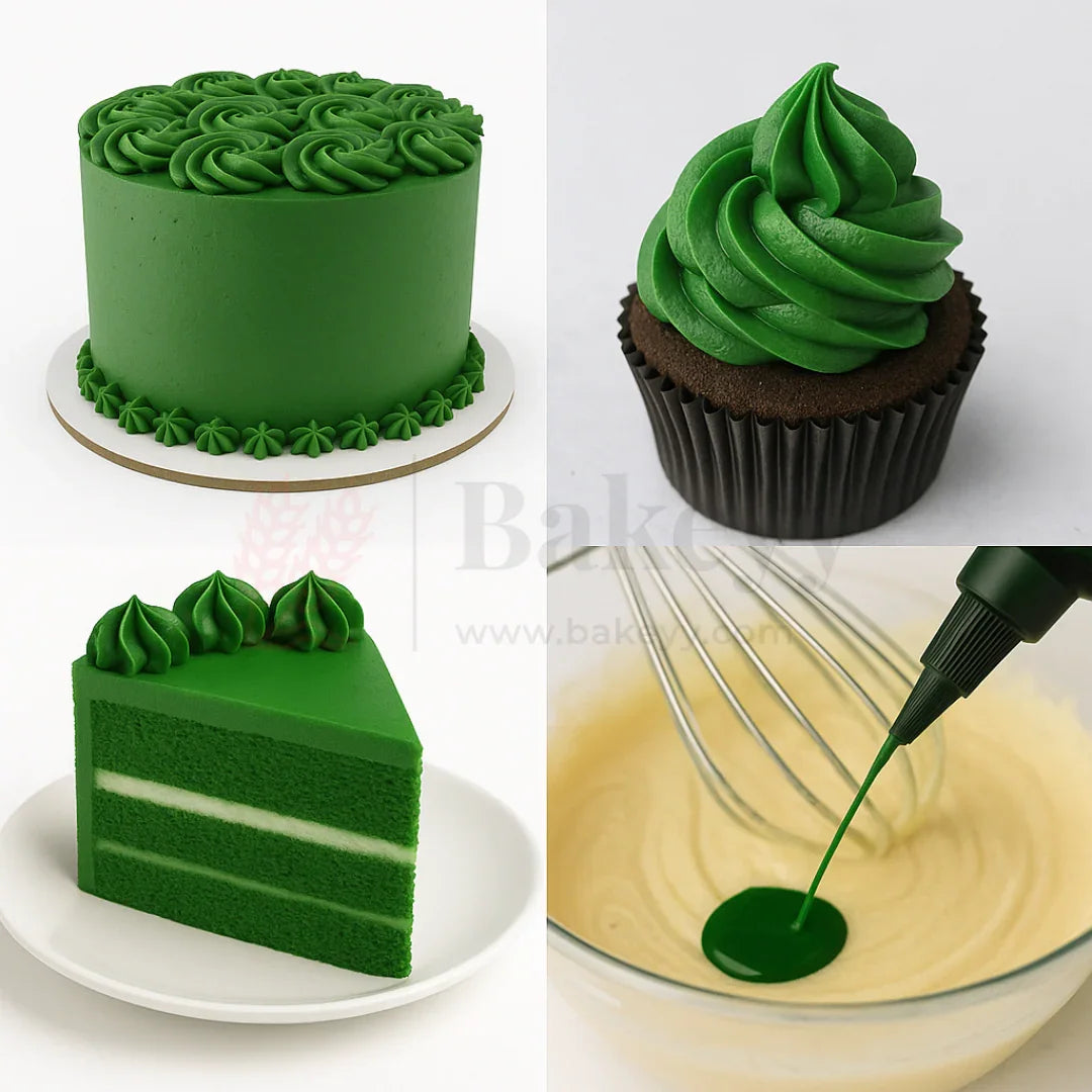 Sugarin Dark Green Icing Colour Gel – 30ml | Vibrant Food Gel Colour for Cakes, Fondant & More