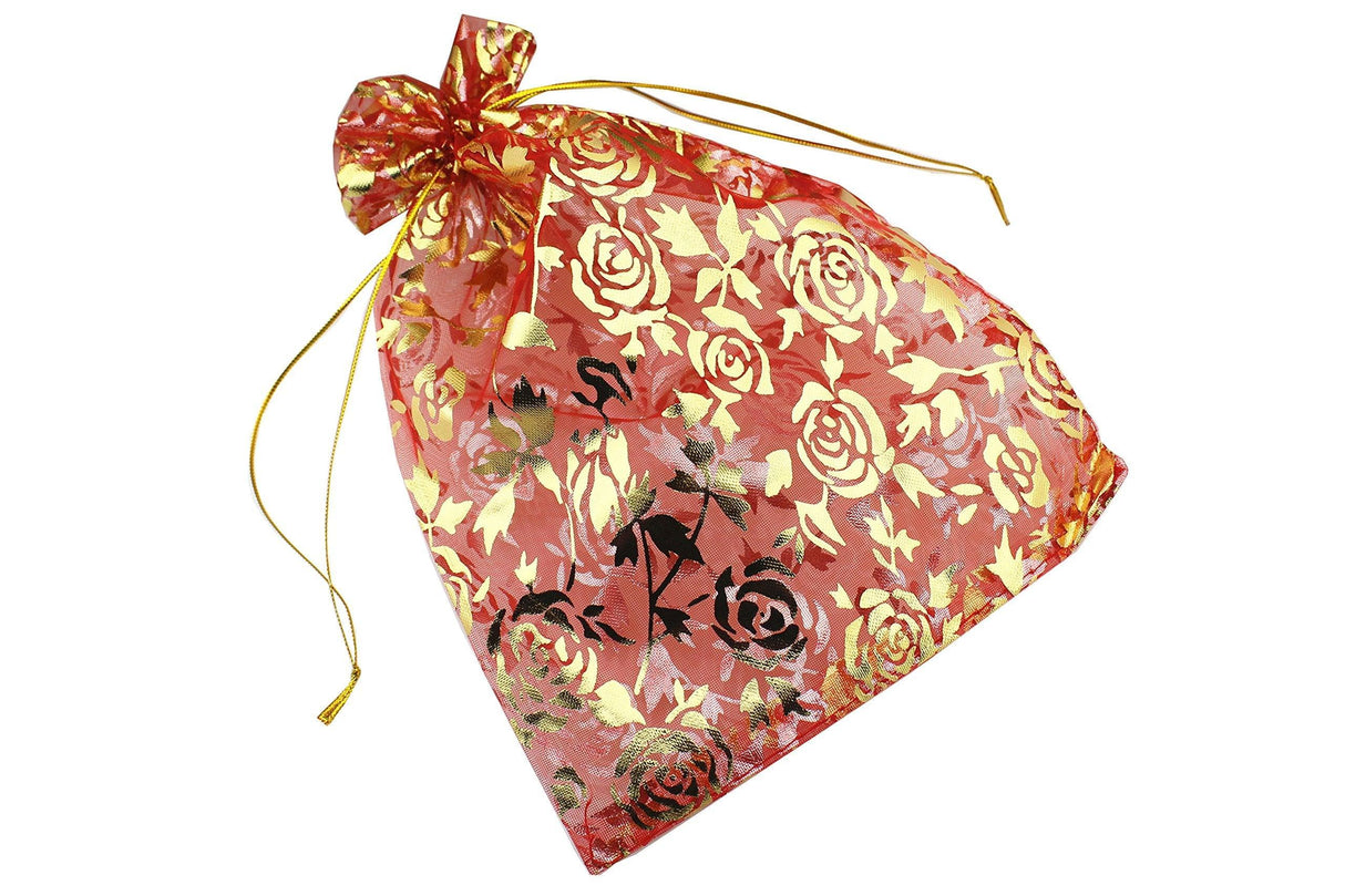 8x10 cm | Printed Organza Potli Bags | Pack of 70 | Red Colour | Candy Bag | - Bakeyy.com - India - 8x10 cm | Printed Organza Potli Bags | Pack of 70 | Red Colour | Candy Bag | - Default Title