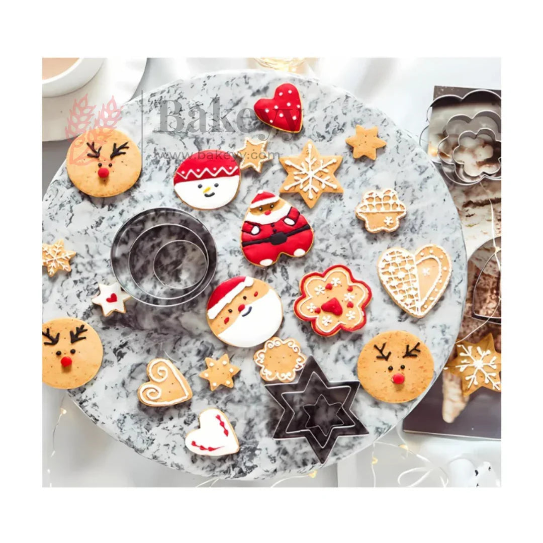 Stainless Steel Cookie Cutter Set – 12 Pcs, 4 Shapes (Heart, Star, Flower, Round), 3 Sizes Each, Polished Finish - Bakeyy.com - India - Stainless Steel Cookie Cutter Set – 12 Pcs, 4 Shapes (Heart, Star, Flower, Round), 3 Sizes Each, Polished Finish - Default Title