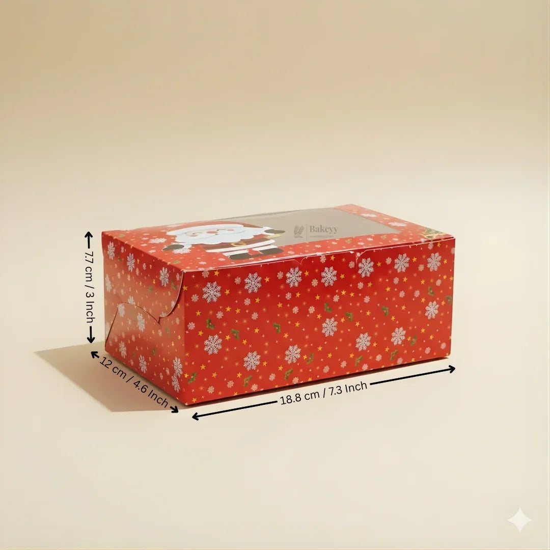 Santa Theme Red Pastry Box | Christmas Pastry Box | Festive Bakery Packaging | Multi-Sizes | Pack of 25 - Bakeyy.com - India - Santa Theme Red Pastry Box | Christmas Pastry Box | Festive Bakery Packaging | Multi-Sizes | Pack of 25 - Small 375.00