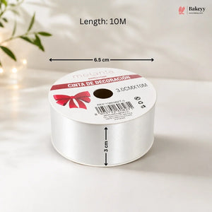 Spool of ribbon with dimensions labeled on a light background