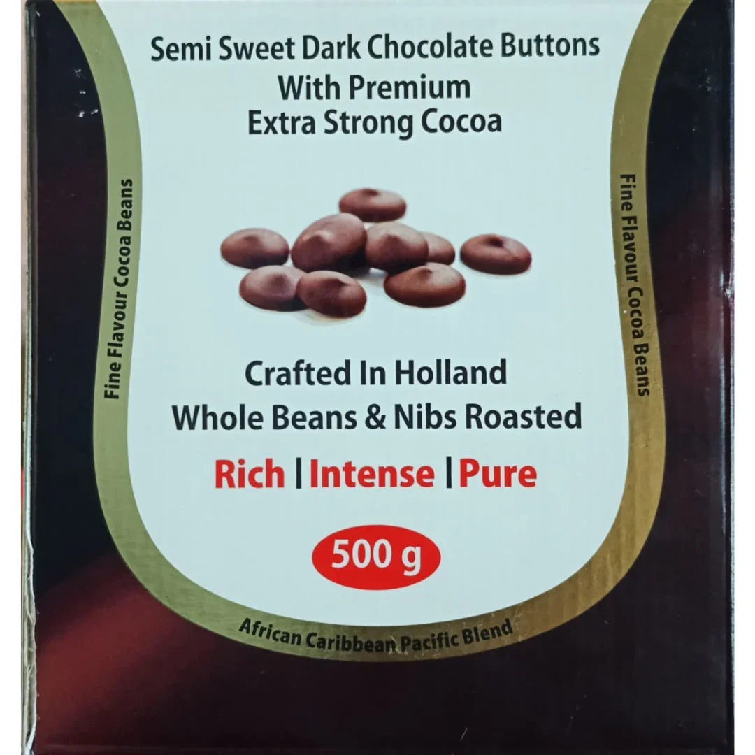 Semi Sweet Dark Chocolate Couverture | True Bel | Truff Belge | 500g Net Weight | Pack of 1 Piece