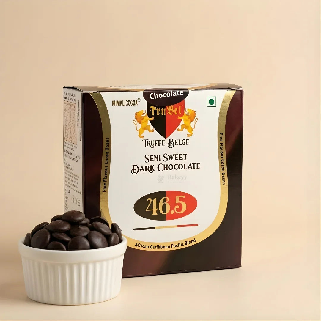 Semi Sweet Dark Chocolate Couverture | True Bel | Truff Belge | 500g Net Weight | Pack of 1 Piece