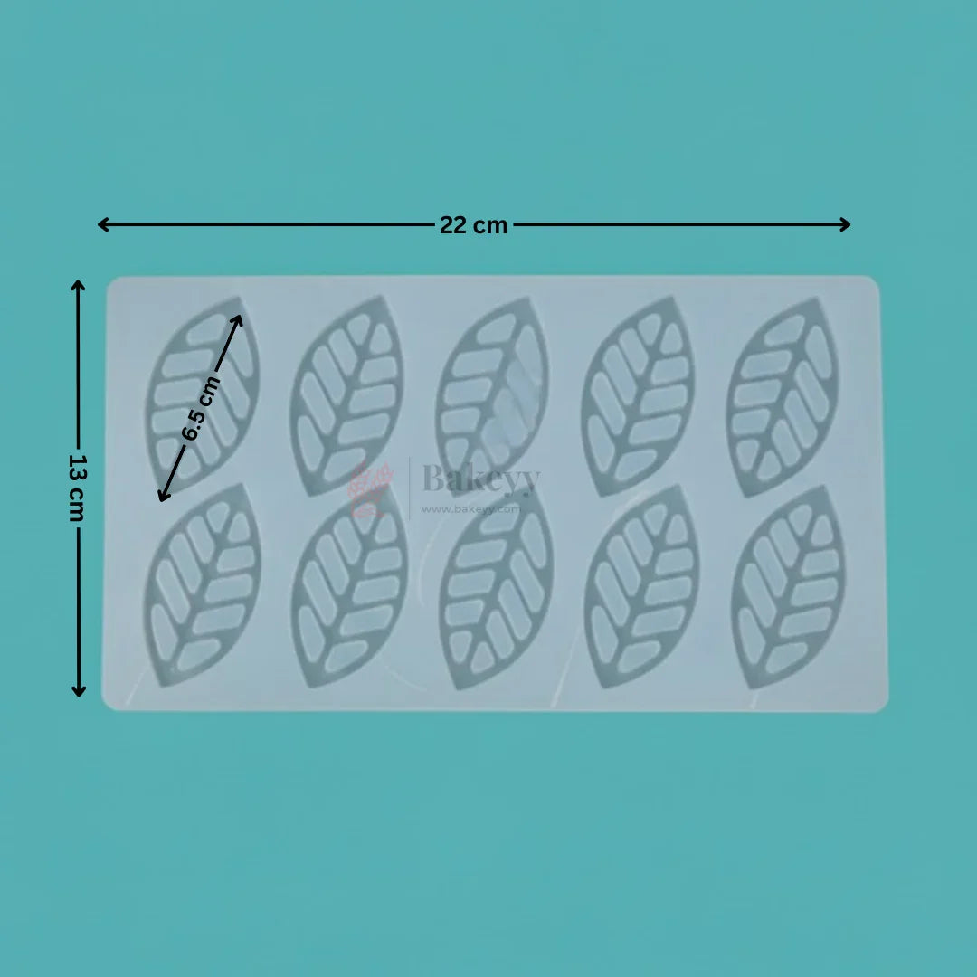 Silicone Leaf Garnishing Mould for Chocolate & Cake Decoration | 10 Cavity | Leaf Design | Pack of 1