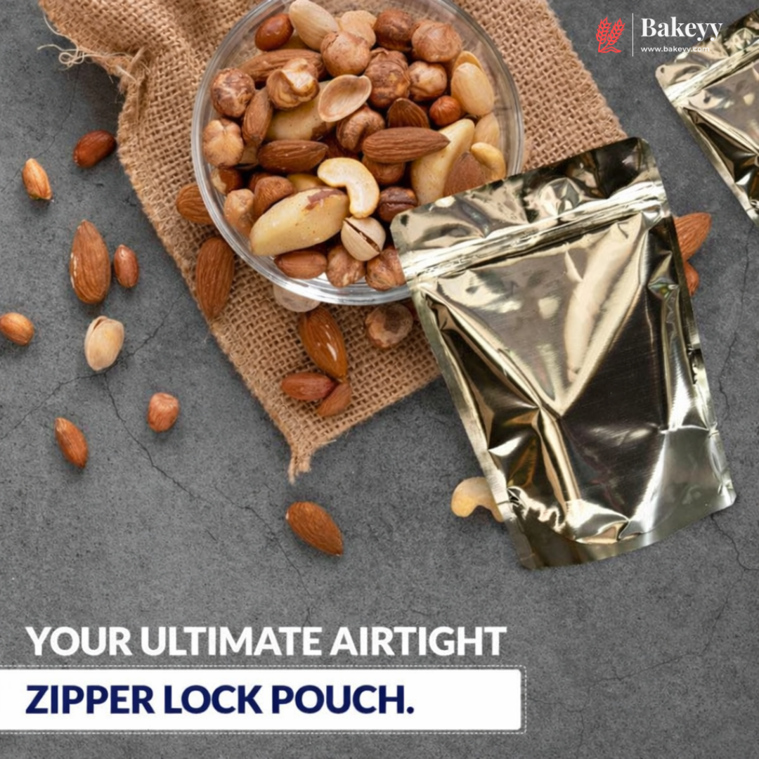 Silver Pouch Without Window | Standing Pouch | 110 GSM | Pack of 100 .1