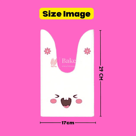 L Rabbit Ear Candy Gift Bags Cute Plastic Bunny Goodie Bags Candy Bags for Kids Bunny Party Favors | Pack of 50 - Bakeyy.com - India - L Rabbit Ear Candy Gift Bags Cute Plastic Bunny Goodie Bags Candy Bags for Kids Bunny Party Favors | Pack of 50 - Design 1