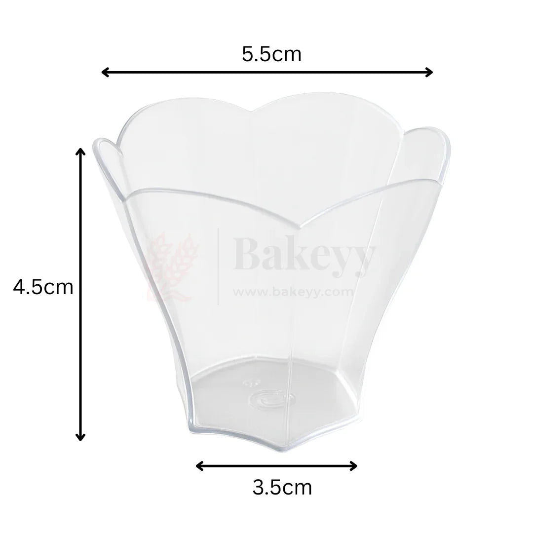 Petal-Shaped Transparent Mousse Cups | Pack Of 20 | D32 - Bakeyy.com - India - Petal-Shaped Transparent Mousse Cups | Pack Of 20 | D32 - Default Title