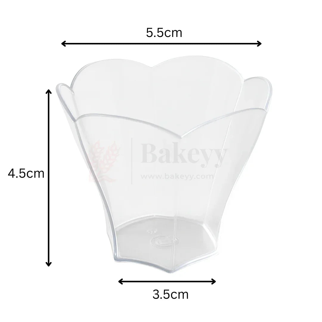 Petal-Shaped Transparent Mousse Cups | Pack Of 20 | D32 - Bakeyy.com - India - Petal-Shaped Transparent Mousse Cups | Pack Of 20 | D32 - Default Title