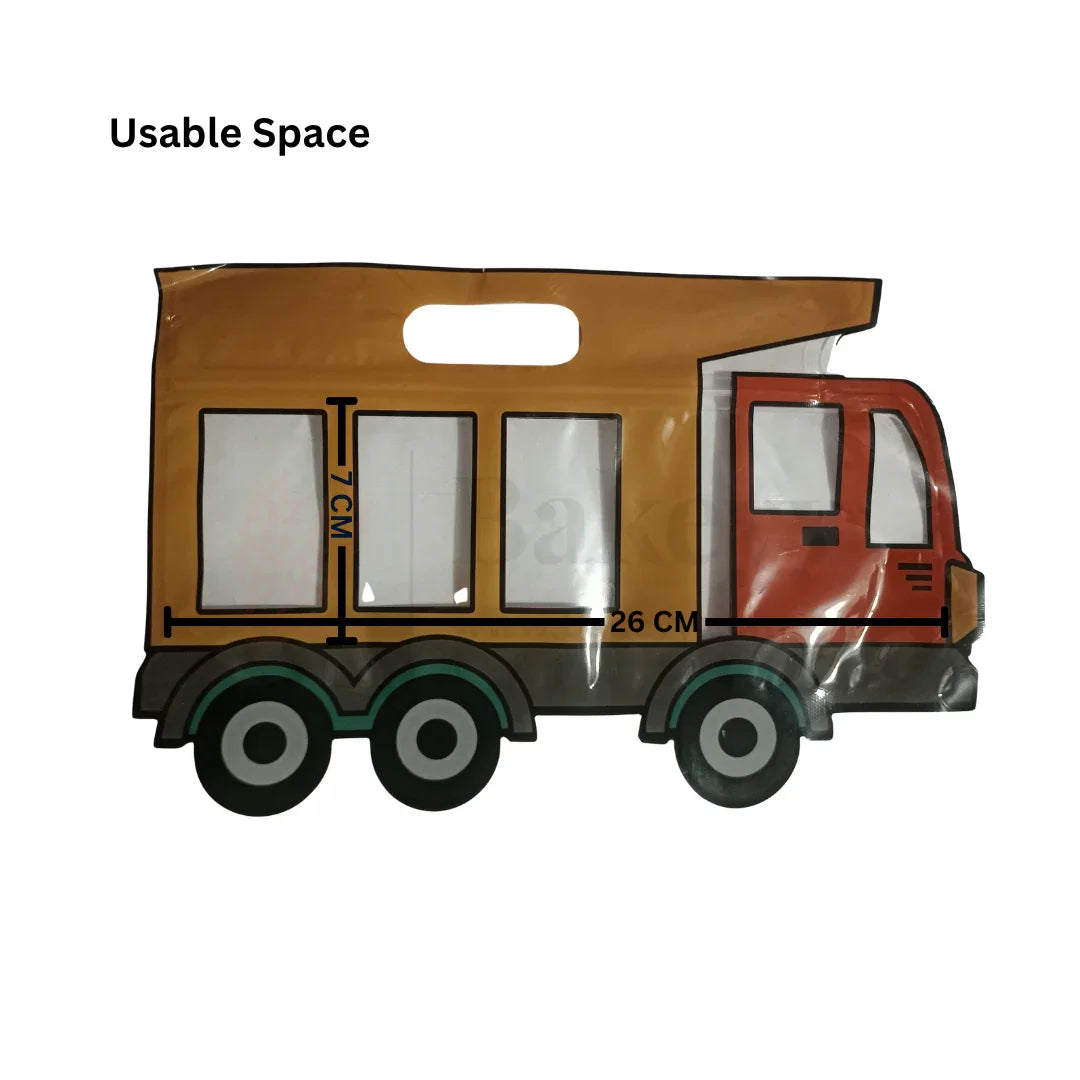 Truck Shape Zip Lock Bags | Vehicle Shape Bags For Kids | Pack of 50