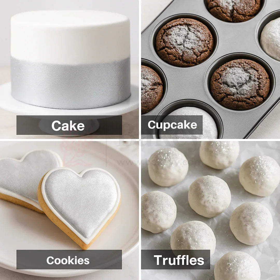 Sugarin | Pure Silver Edible Metalic Lustre Dust - 10ml