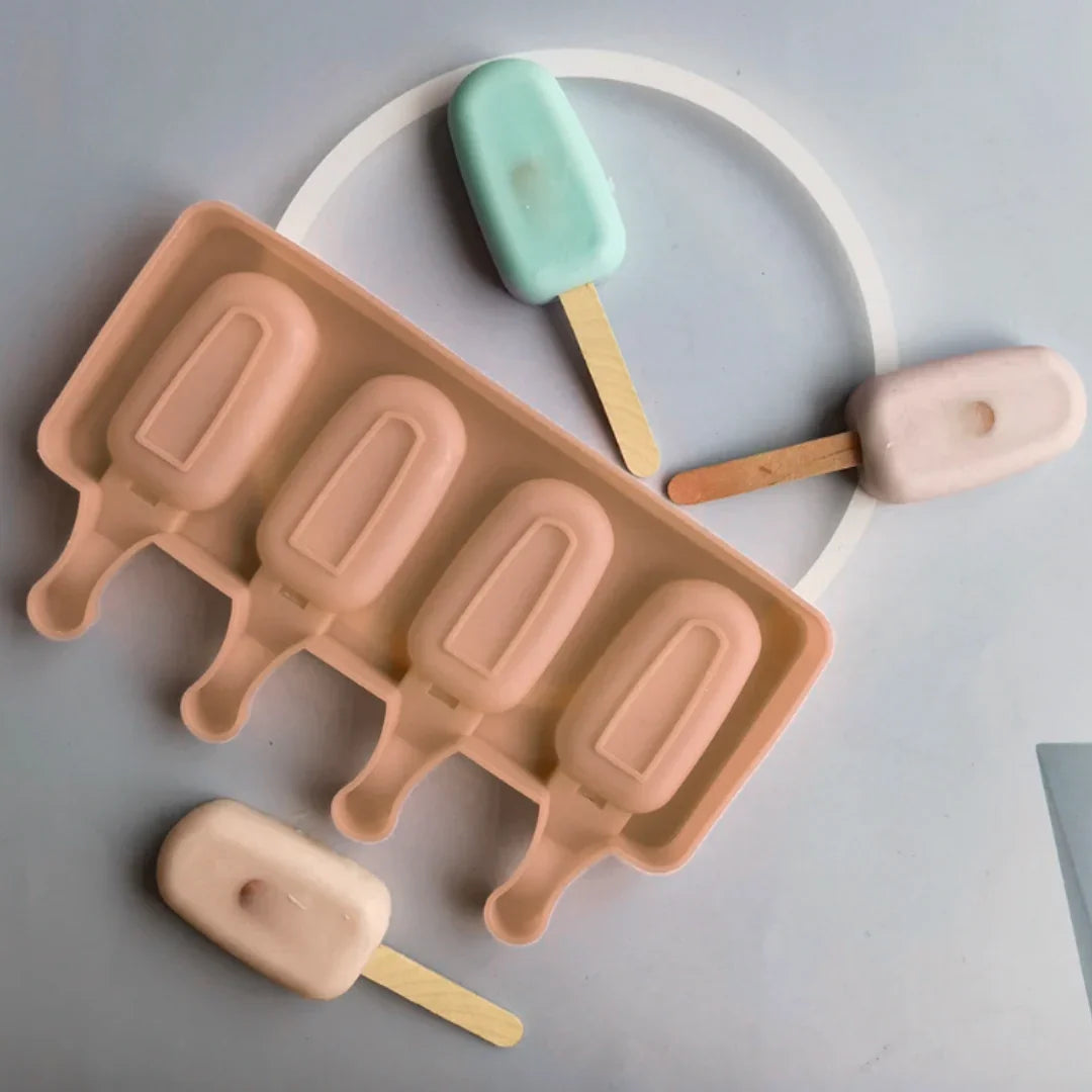 4-Cavity | Silicone Popsicle Mould Medium | Reusable Non-Stick - 1 Piece