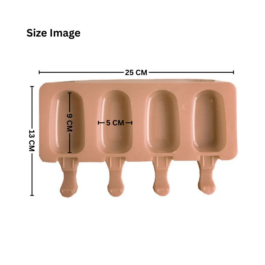 4-Cavity | Silicone Popsicle Mould Medium | Reusable Non-Stick - 1 Piece