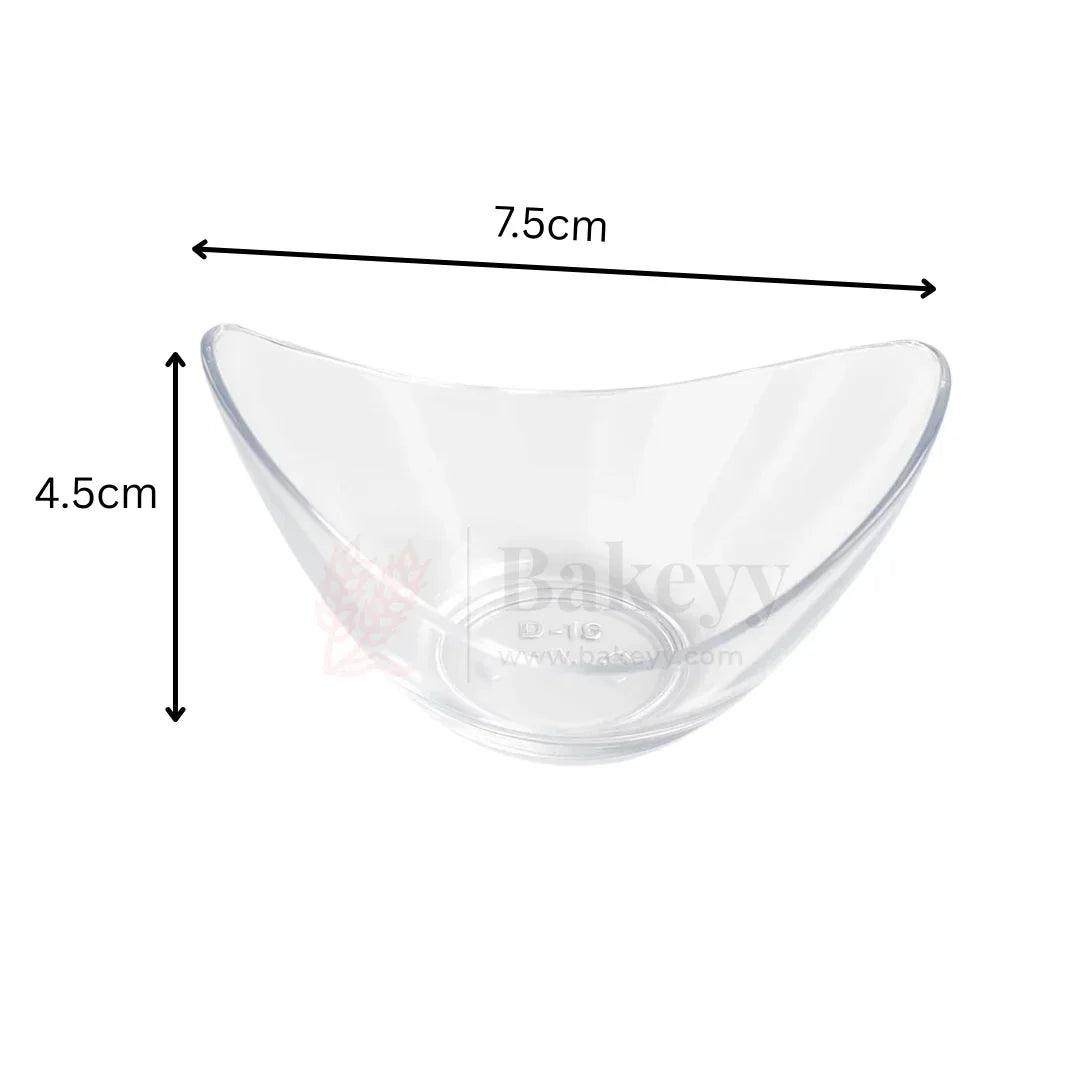 Clear Acrylic Bosh Dish Dessert Cup | Pack Of 25 | D12 - Bakeyy.com - India - Clear Acrylic Bosh Dish Dessert Cup | Pack Of 25 | D12 - Default Title