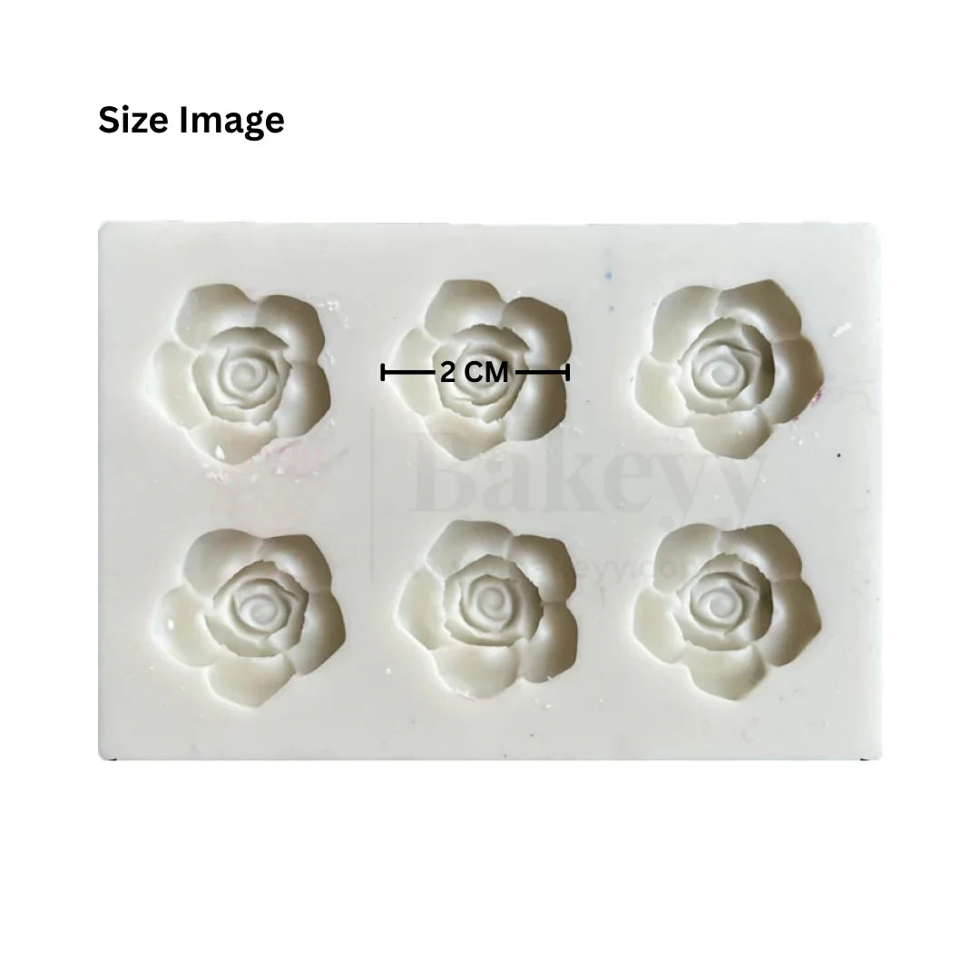 507 - 6 Rose Flower Silicone Fondant Mould - 1 Piece - Bakeyy.com - India - 507 - 6 Rose Flower Silicone Fondant Mould - 1 Piece - Default Title