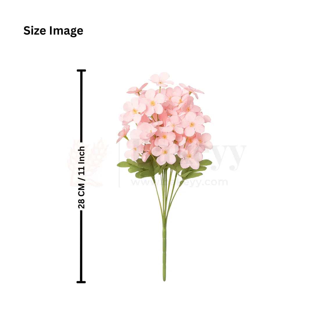 Artificial Peach Blossom Flower Bunch – 28cm | Soft & Delicate Faux Floral Arrangement for Vase, Decor & Gifting | Pack of 1