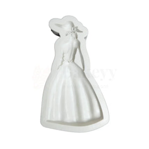 1633 - Elegant Lady in Hat Silicone Fondant Mould - 1 Piece - Bakeyy.com - India - 1633 - Elegant Lady in Hat Silicone Fondant Mould - 1 Piece - Default Title