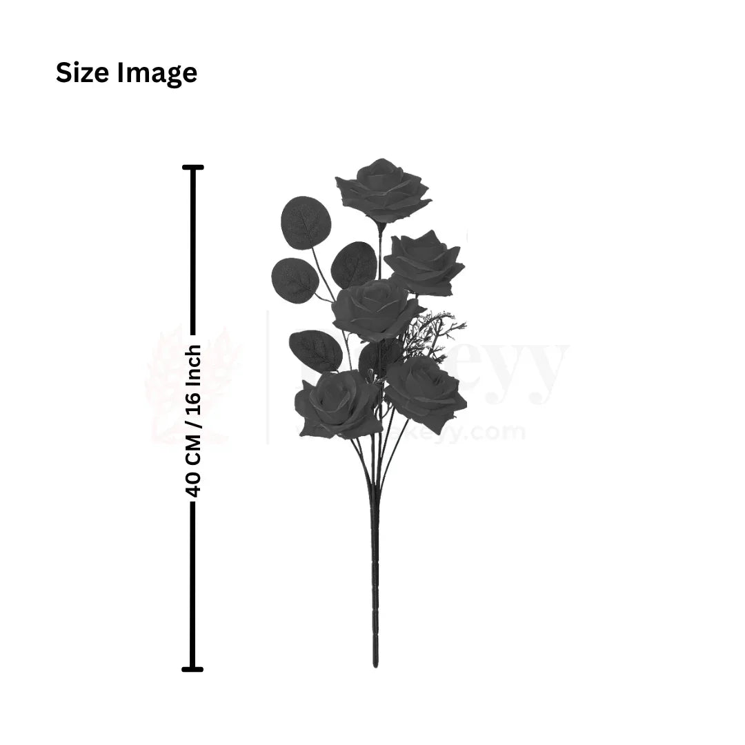 Artificial Cream Peach Bloomed Rose Flower Bouquet - 40cm | Elegant Faux Floral Bunch for Home Decor, Vase Styling & Events - Pack of 1 - Bakeyy.com - India - Artificial Cream Peach Bloomed Rose Flower Bouquet - 40cm | Elegant Faux Floral Bunch for Home Decor, Vase Styling & Events - Pack of 1 - Default Title