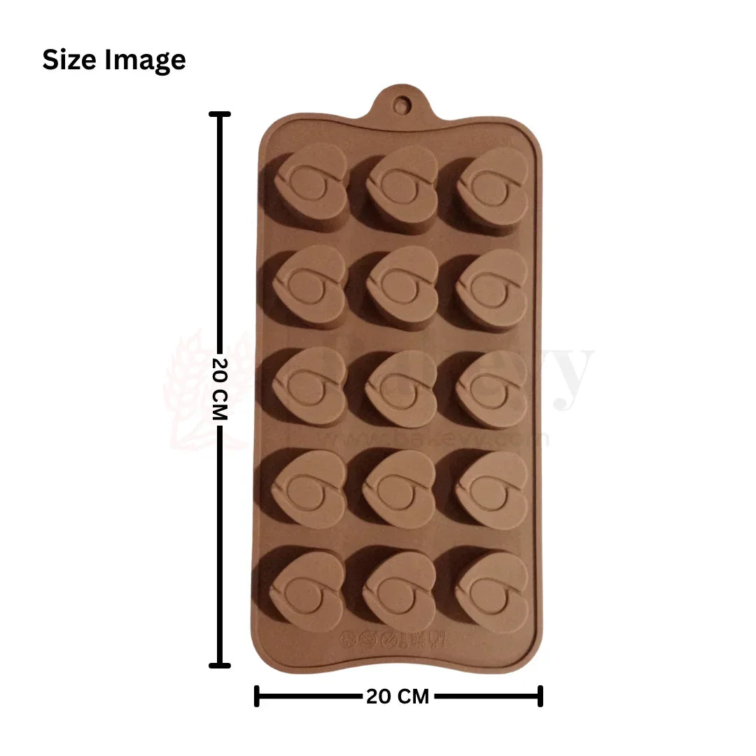 15-Cavity | Heart Swirl Silicone Chocolate Mould | Non-Stick Baking & Candy Making Tray | 1 Piece - Bakeyy.com - India - 15-Cavity | Heart Swirl Silicone Chocolate Mould | Non-Stick Baking & Candy Making Tray | 1 Piece - Default Title