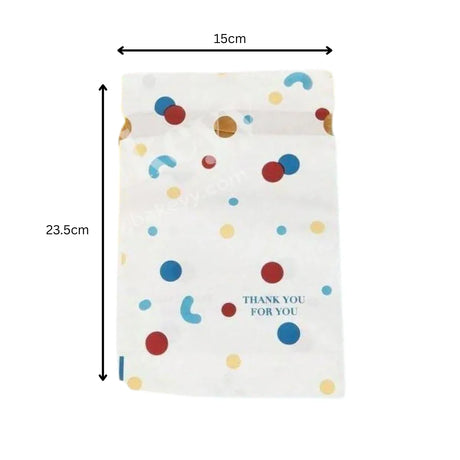 23.5x15Cm| Thank You Plastic Stand Up Treat Favor Bags Gift Wrapper Bags for Candy Cookie Chocolate | Pack of 50 - Bakeyy.com - India - 23.5x15Cm| Thank You Plastic Stand Up Treat Favor Bags Gift Wrapper Bags for Candy Cookie Chocolate | Pack of 50 - Default Title