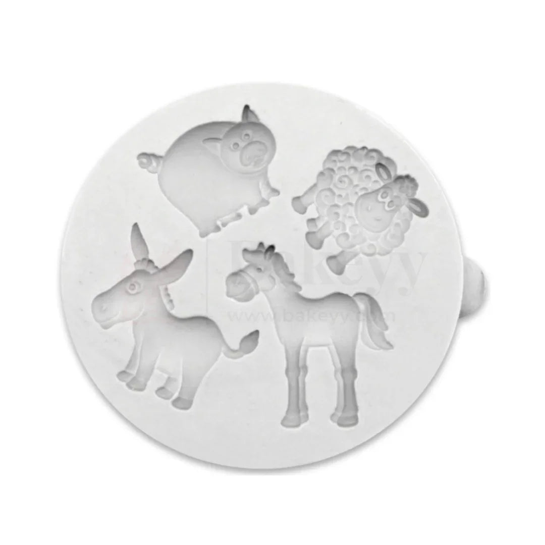 556 | Miniature Farm Animals Silicone Mould - 1 Piece