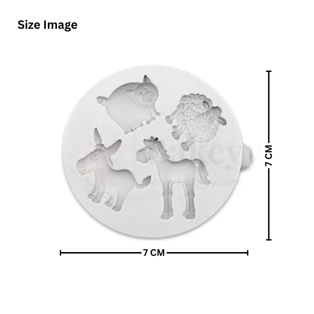 556 | Miniature Farm Animals Silicone Mould - 1 Piece
