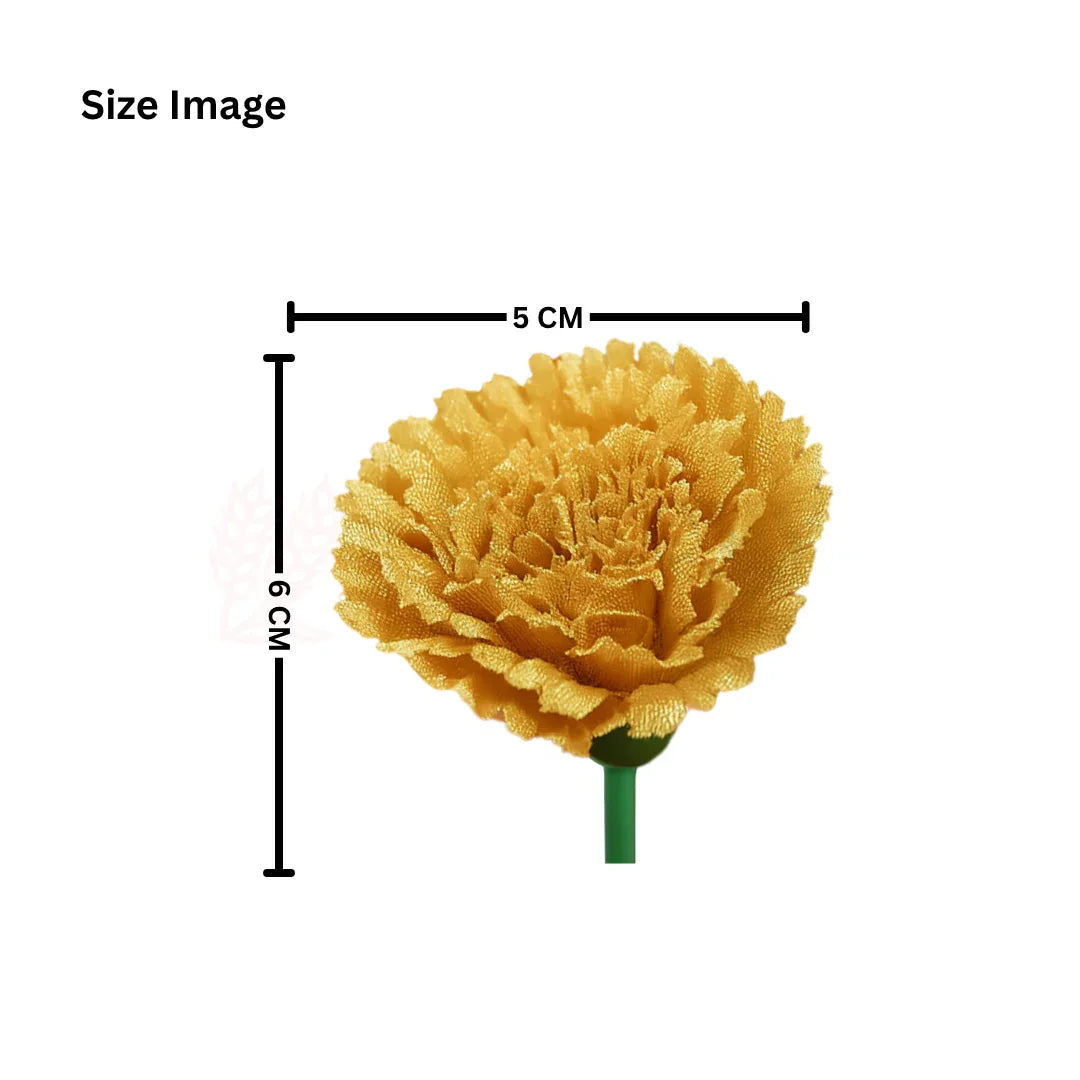 6cm | Golden Artificial Carnation - Pack of 10
