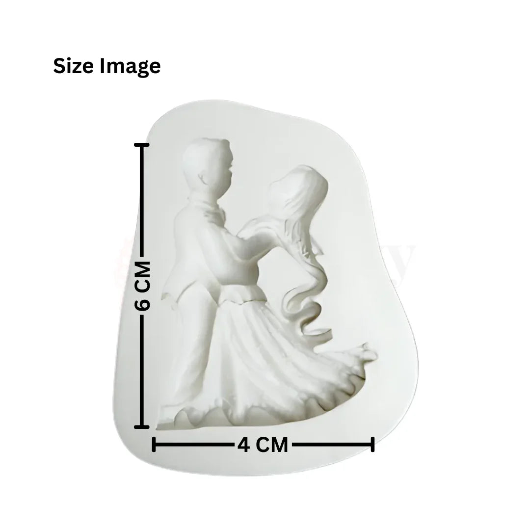 578 - Mini Dancing Couple Shape Silicone Fondant Mould - 1 Piece