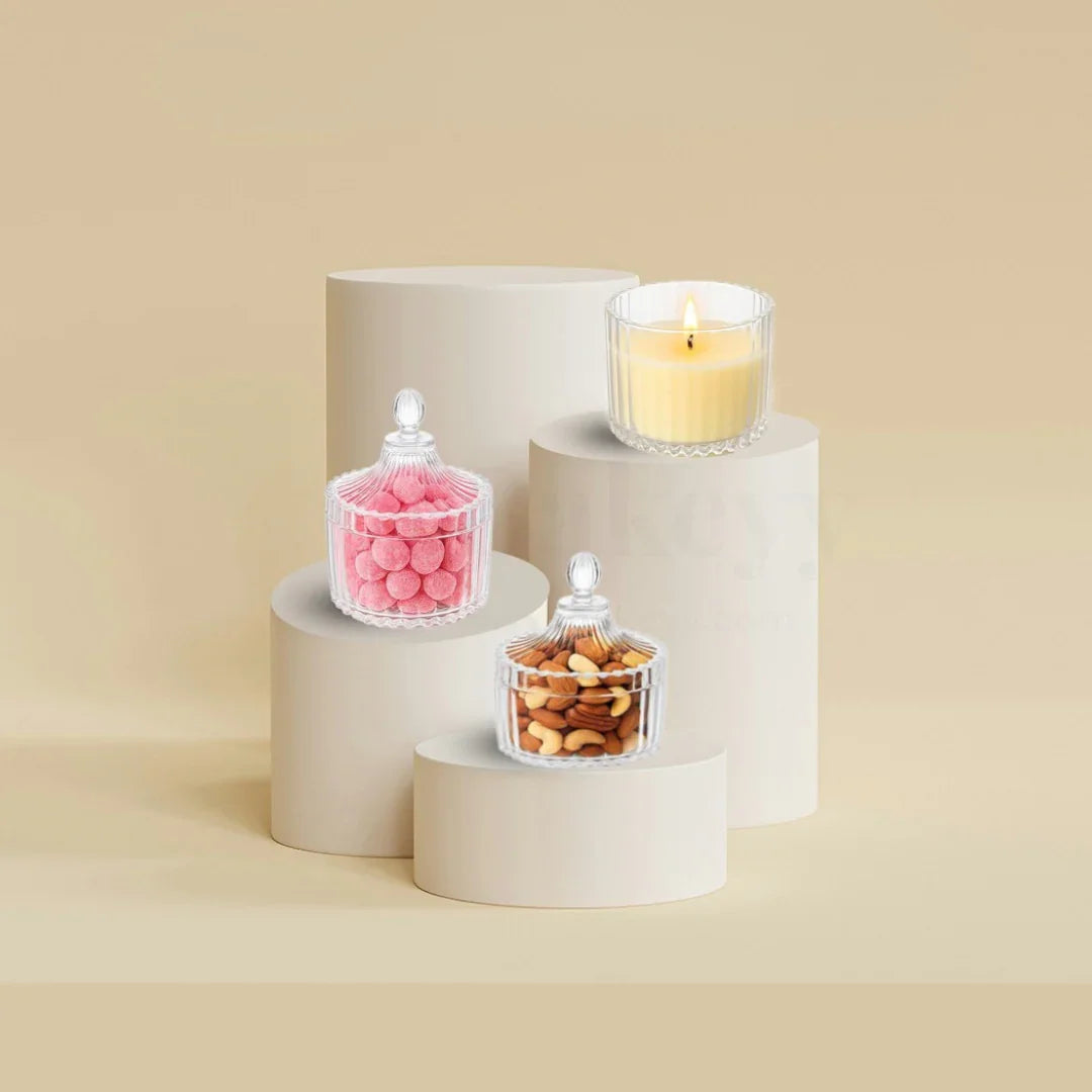Acrylic Candle Jar with Lid | Multipurpose Jar – Pack of 12