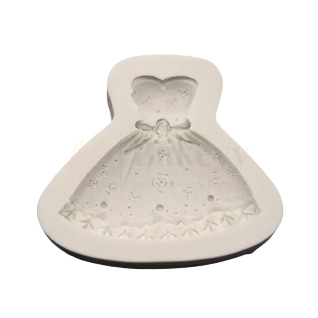 129 | Wedding Dress Shape Silicone Mould - 1 Piece - Bakeyy.com - India - 129 | Wedding Dress Shape Silicone Mould - 1 Piece - Default Title