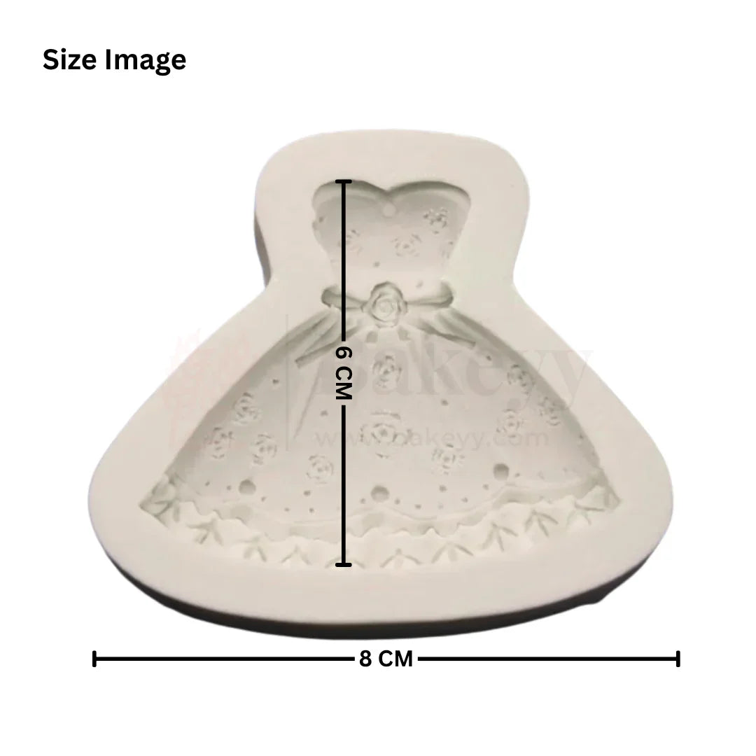 129 | Wedding Dress Shape Silicone Mould - 1 Piece - Bakeyy.com - India - 129 | Wedding Dress Shape Silicone Mould - 1 Piece - Default Title
