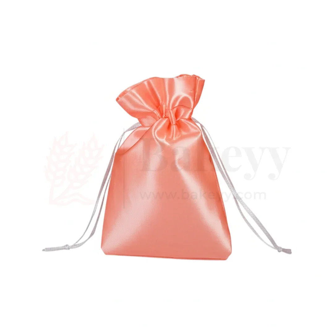 Peach Colour Satin Potli Bag | Pack of 25