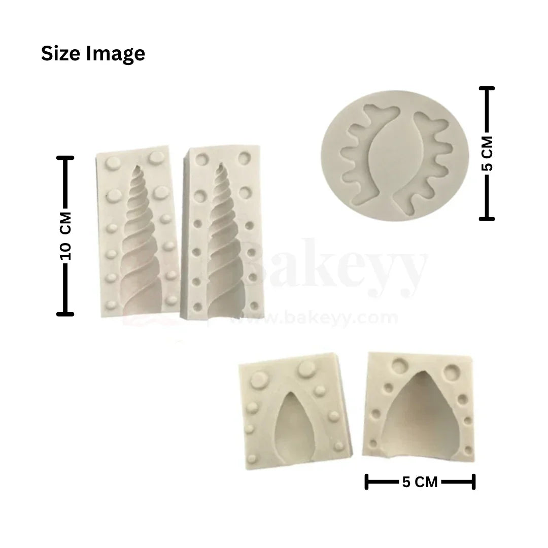 544 | Unicorn Horn & Eyelash Design Silicone Mould - 1 Piece - Bakeyy.com - India - 544 | Unicorn Horn & Eyelash Design Silicone Mould - 1 Piece - Default Title
