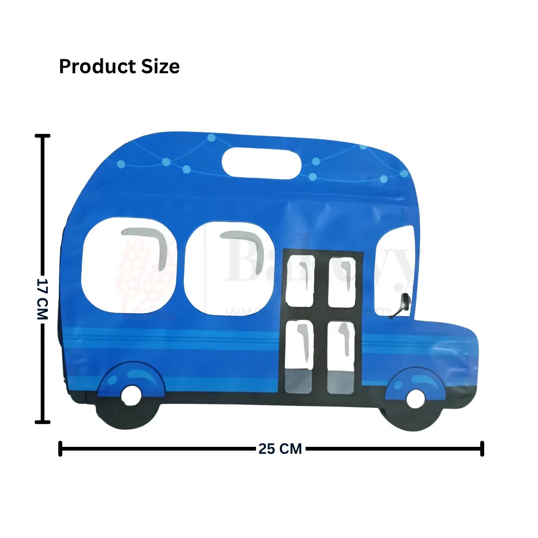 Blue Bus Shape Zip Lock Bags | Bus Shape Bags For Kids | Pack of 50 - Bakeyy.com - India - Blue Bus Shape Zip Lock Bags | Bus Shape Bags For Kids | Pack of 50 - Default Title
